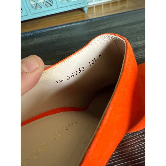 Stuart Weitzman Camilla Orange Luxe Suede High Heeled Sz. 10.5 - Picture 6 of 10